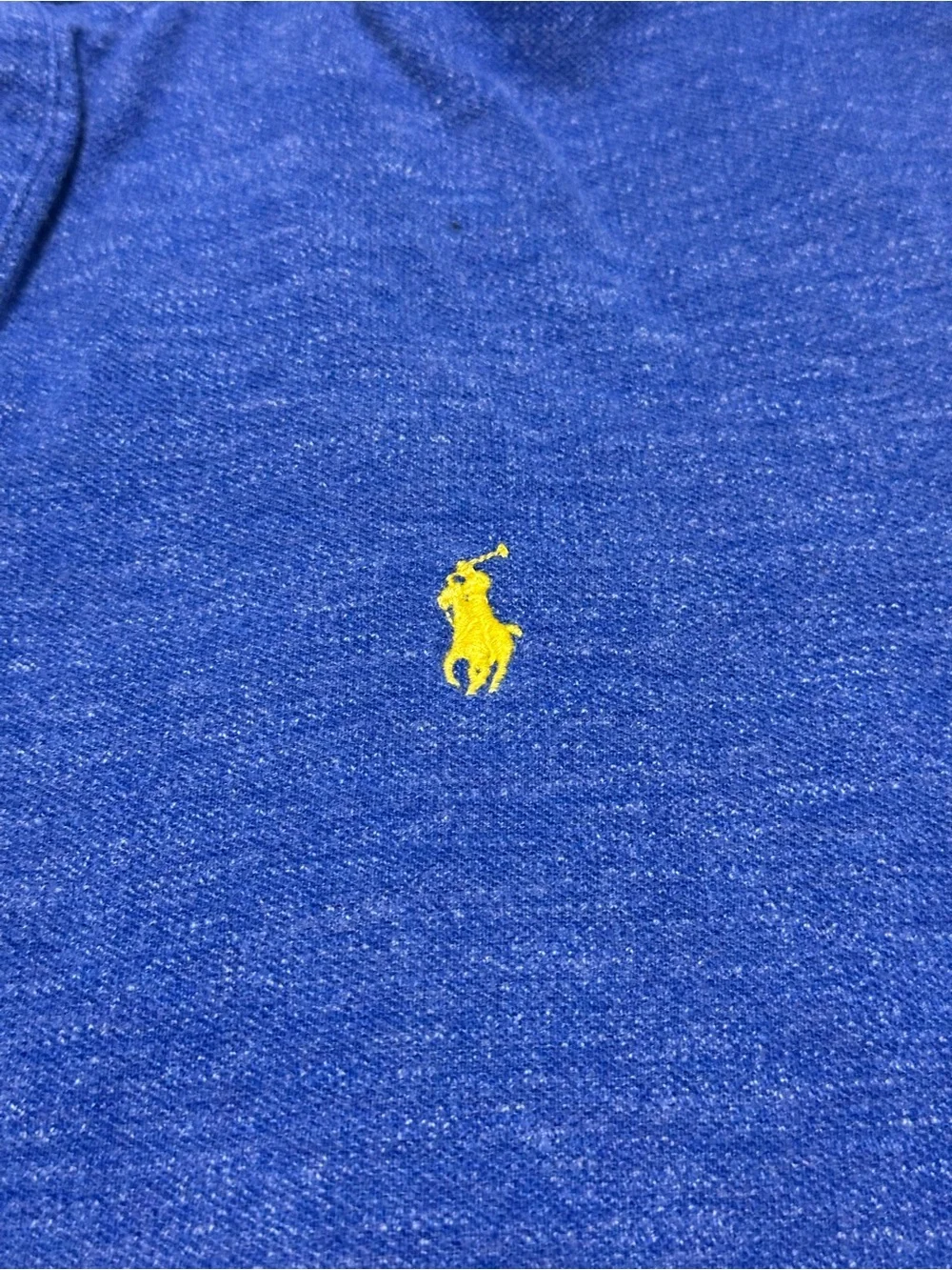 Polo by Ralph Lauren Heathered Royal Blue Polo with Yellow Pony Logo